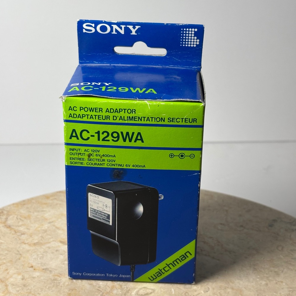 Sony AC Power Adaptor AC-129WA Black Vintage Watchman 6V‎ 400mA Made in Japan